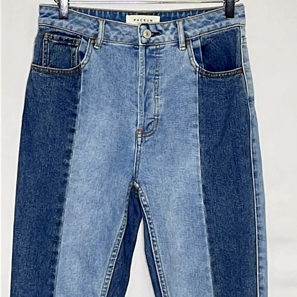PacSun Two Tone Cotton Mom Jeans - Size 26 - Picture 2 of 9